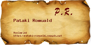 Pataki Romuald névjegykártya